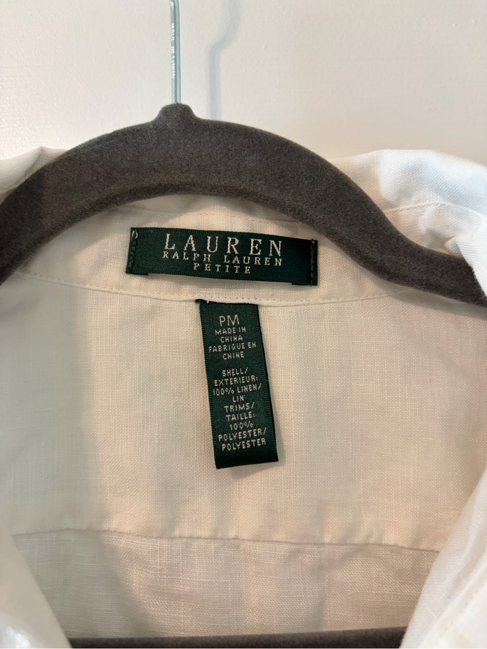Ralph Lauren Women's White 100% Linen Tunic Shirt with Sequins Neck - Picture 5 of 7